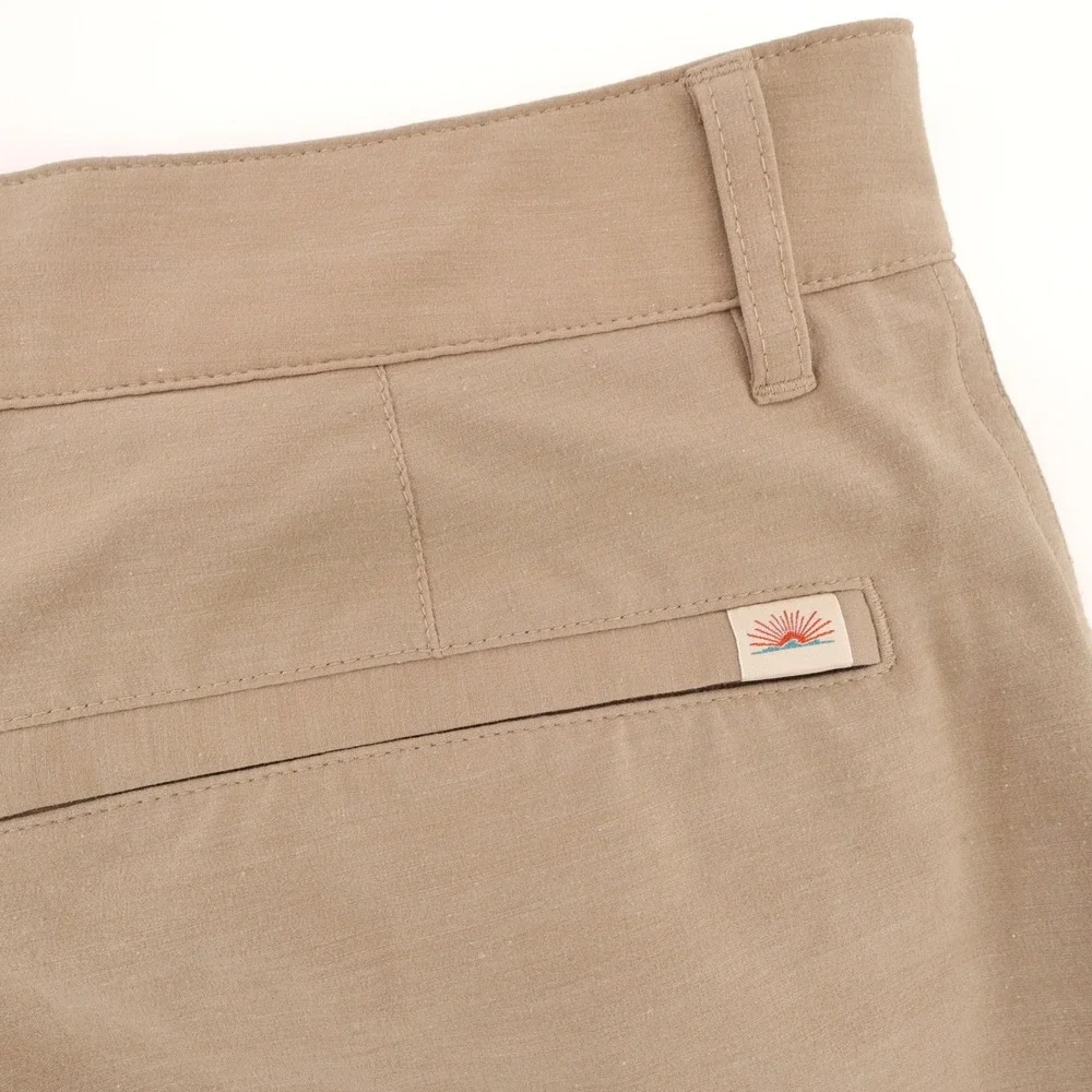 Faherty All Day Hybrid Shorts Khaki  Mens 33